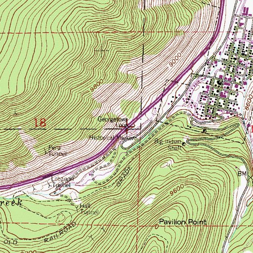 Topographic Map of Georgetown Loop, CO