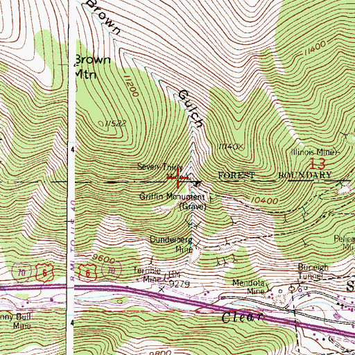 Topographic Map of Seven-Thirty Mine, CO