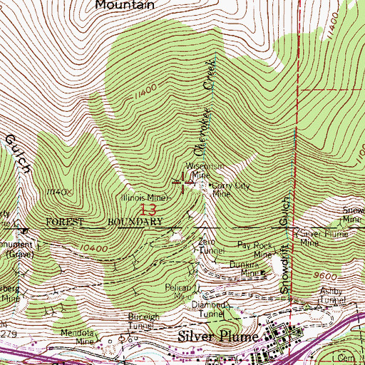 Topographic Map of Wisconsin Mine, CO