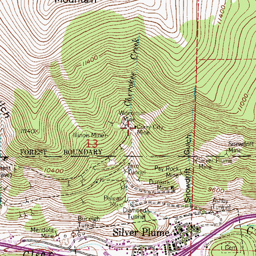 Topographic Map of Corry City Mine, CO