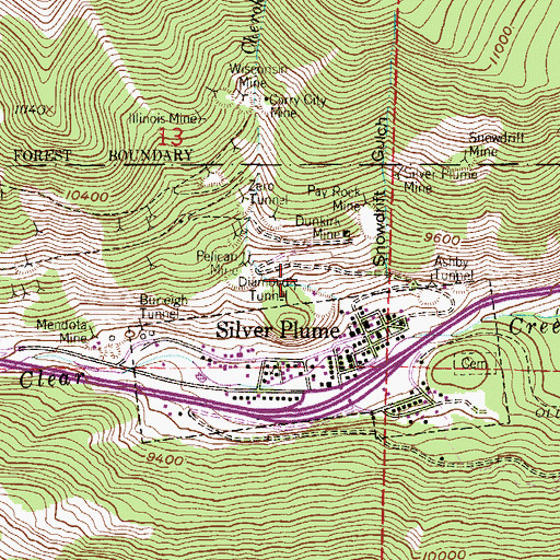 Topographic Map of Diamond Tunnel, CO