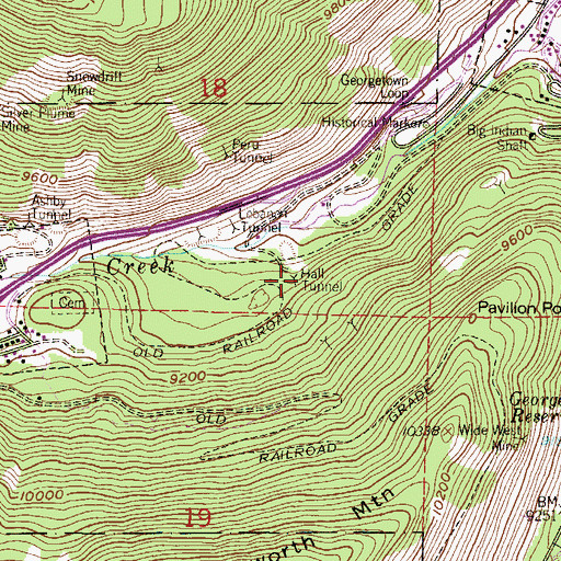 Topographic Map of Hall Tunnel, CO