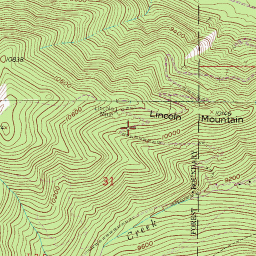 Topographic Map of Columbia Mountain, CO