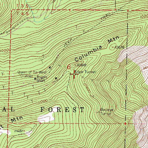 Topographic Map of Edgar Tunnel, CO