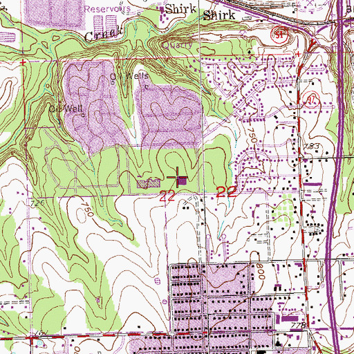 Topographic Map of Pratt Elementary School, OK