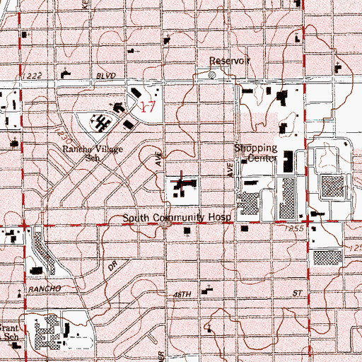 Topographic Map of Saint James Catholic School, OK