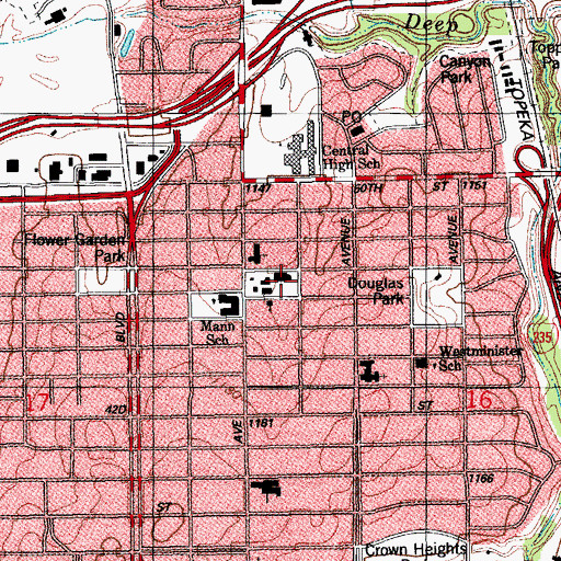 Topographic Map of Solomon Schecter Academy, OK