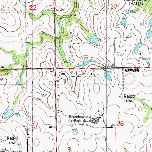 Topographic Map of Trinity School, OK
