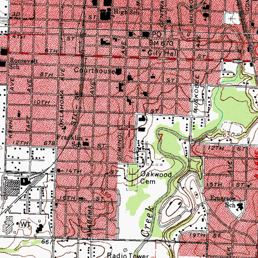 Topographic Map of Marian Academy, OK