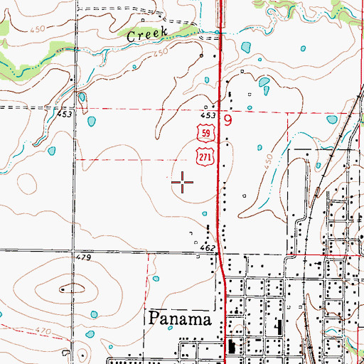 Topographic Map of Panama Elementary School, OK