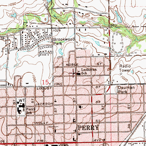 Topographic Map of Christ Lutheran School, OK