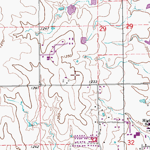Topographic Map of Piedmont High School, OK
