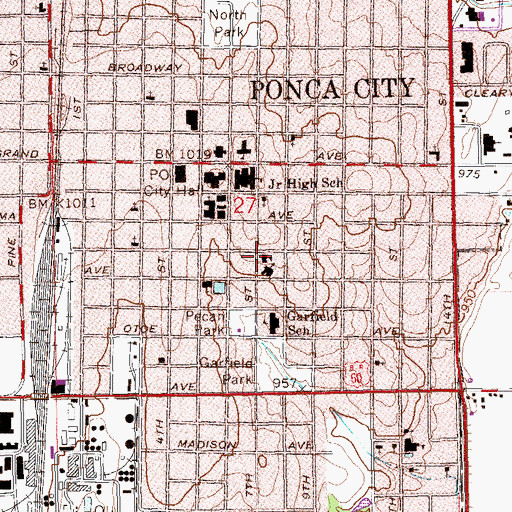 Topographic Map of Saint Mary's Catholic School, OK