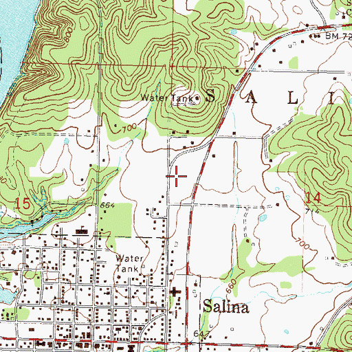 Topographic Map of Salina Middle School, OK