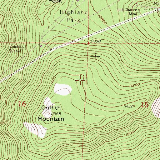 Topographic Map of Highland Park, CO
