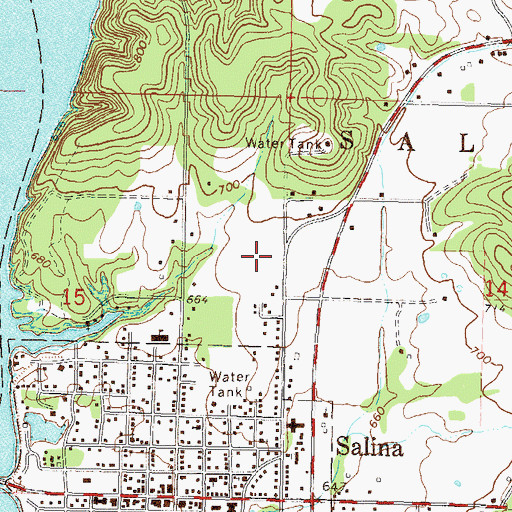 Topographic Map of Salina High School, OK