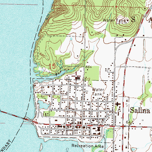 Topographic Map of Salina Elementary School, OK