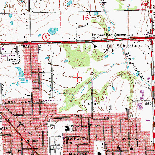 Topographic Map of Northwood Elementary School, OK
