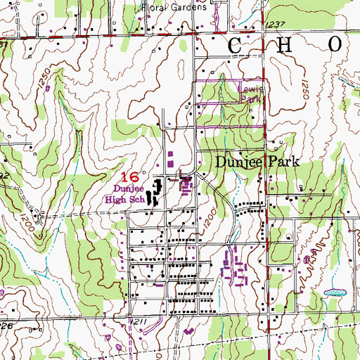 Topographic Map of Parker Elementary School, OK
