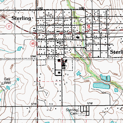 Topographic Map of Sterling High School, OK