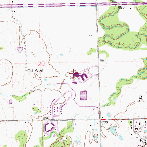 Topographic Map of Meridian Technology Center, OK