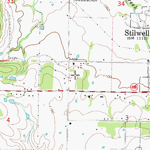 Topographic Map of Stilwell High School, OK