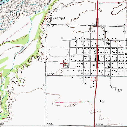 Topographic Map of Taloga Elementary School, OK