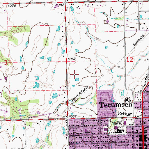 Topographic Map of Tecumseh High School, OK