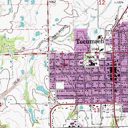 Topographic Map of Krouch Elementary School, OK
