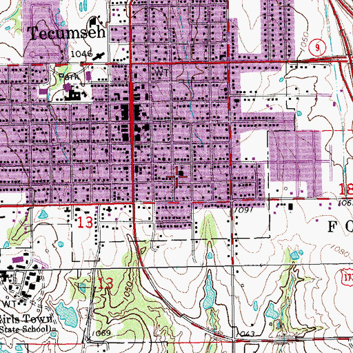 Topographic Map of Barnard Elementary School, OK