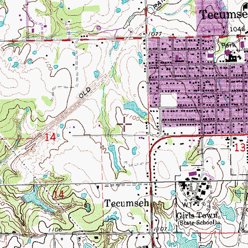 Topographic Map of Cross Timbers Elementary School, OK