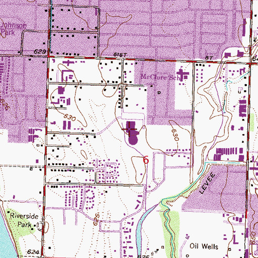 Topographic Map of Metro Christian Academy, OK