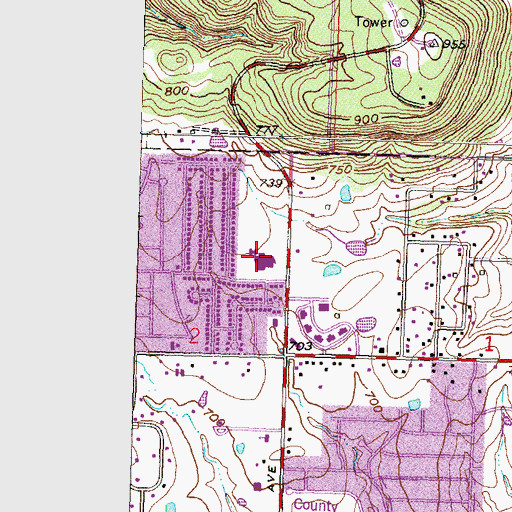 Topographic Map of Greeley Elementary School, OK
