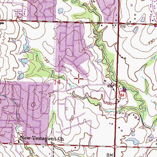Topographic Map of Darnaby Elementary School, OK