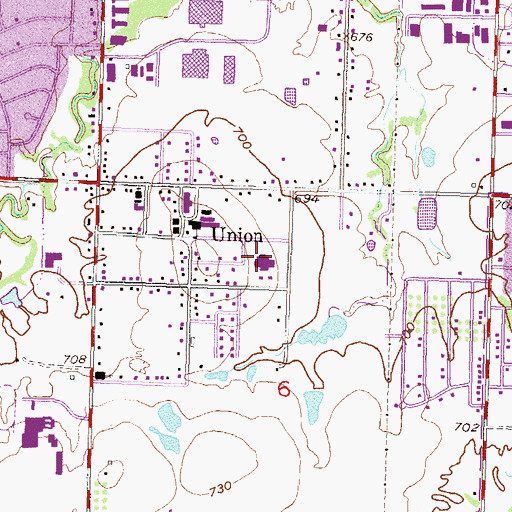 Topographic Map of Grove Elementary School, OK
