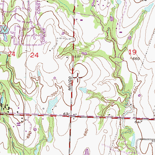 Topographic Map of Cedar Ridge Elementary School, OK