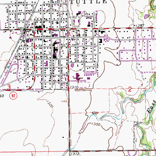 Topographic Map of Tuttle Middle School, OK