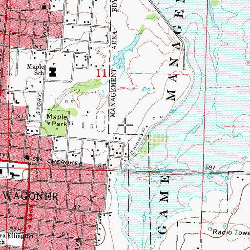 Topographic Map of Wagoner High School, OK