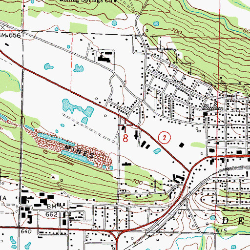 Topographic Map of Kiamichi Area Vocational College, OK