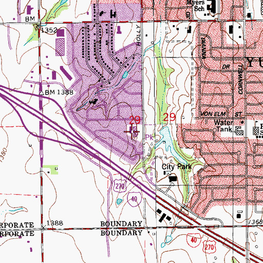 Topographic Map of Shedeck Elementary School, OK