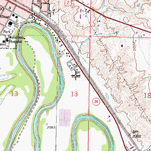 Topographic Map of Sullivan Park, MT