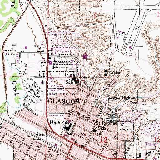 Topographic Map of Candy Cane Park, MT