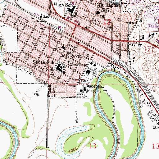 Topographic Map of Hoyt Park, MT