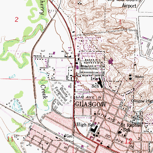 Topographic Map of Bundy Park, MT