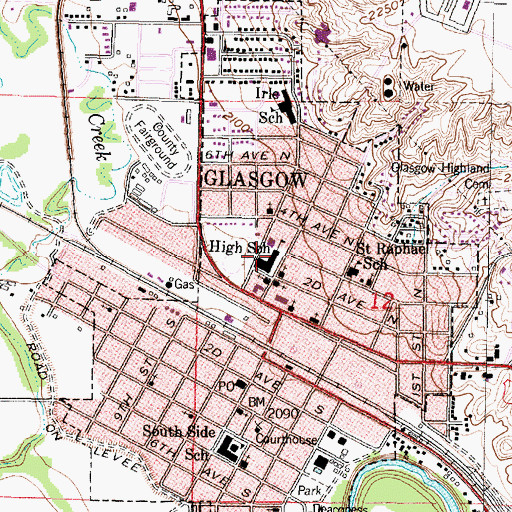 Topographic Map of Alumni Park, MT