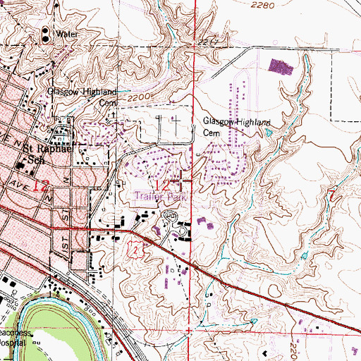 Topographic Map of Centennial Park, MT