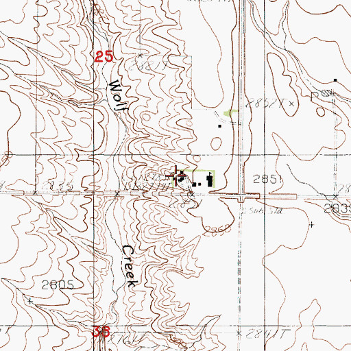 Topographic Map of Lustre School, MT
