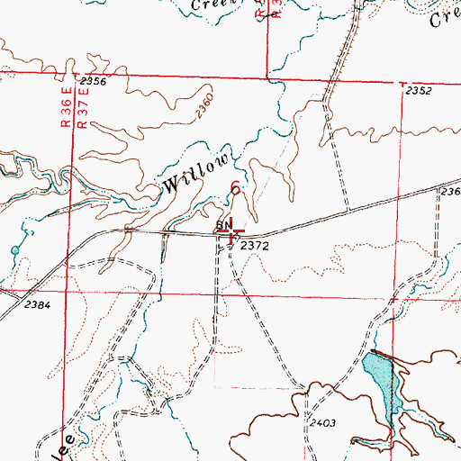 Topographic Map of Willow Creek School (historical), MT