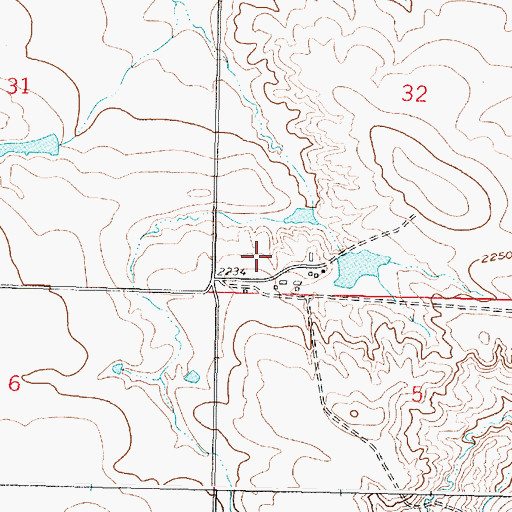 Topographic Map of Detchman School (historical), MT