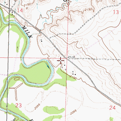 Topographic Map of Riverside School (historical), MT